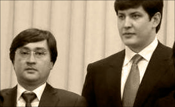 Два зятя Шавката Мирзиёева - Ойбек Турсунов (слева) и Отабек Шаханов