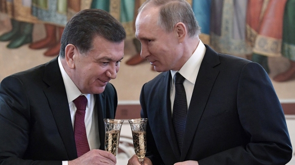 Президенты Шавкат Мирзиёев и Владимир Путин