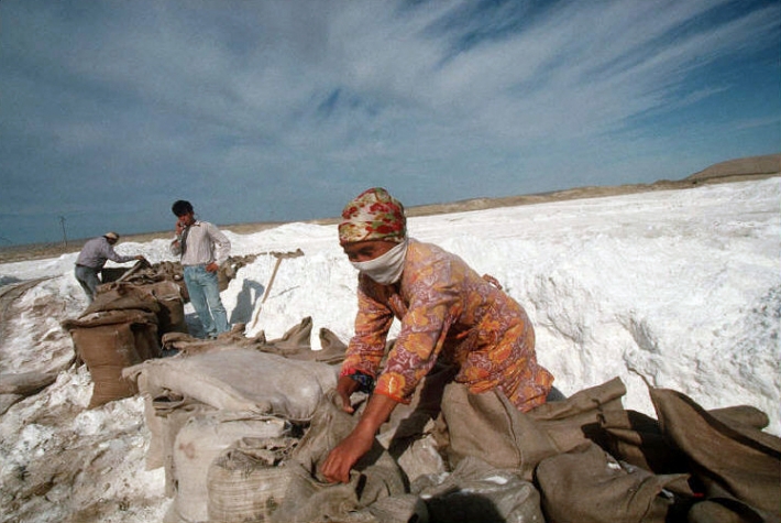 Туркменистан, соляные копи залива Кора Богаз Гол, 1994